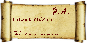 Halpert Aléna névjegykártya
